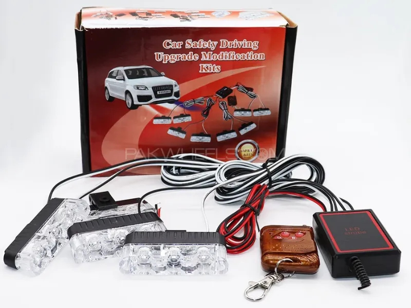 White LED Flasher with Remote Control 4 PC