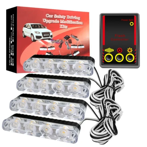 Police Flasher 4 LED With Remote Control 4 PC