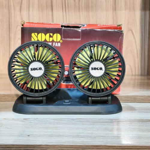 Sogo Dual Head Fan, 360° Rotatable, 2 Speed, 12 V –Car Accessories